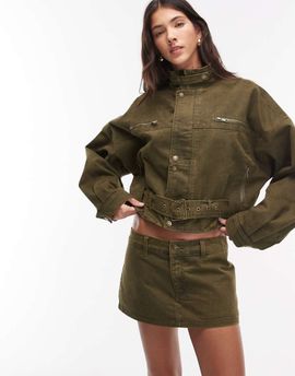 Lioness Lioness Rhode cotton blend cargo mini skirt in khaki - part of a set-Green