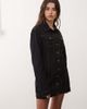 Lioness Lioness Rider cotton rich denim cinched waist button through mini dress in dark wash-Navy - 2