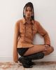 Lioness Lioness Rider faux suede cinch waist detail jacket in tan-Brown - 1