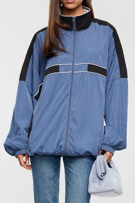 Lioness Lioness Roades Windbreaker Funnel Neck Jacket in Slate Blue, Women's at Urban Outfitters