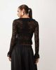 Lioness Lioness ruffle lace long sleeve top set in black - 4