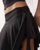 Lioness Lioness Safari ruched waist drape detailing asymmetric midi skirt in black - part of a set - 3