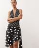 Lioness Lioness Safari slinky waist draped detail asymmetric hem skirt in black polka dots - part of a set-Multi - 2