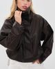 Lioness Lioness Shoreline Funnel Faux Leather Jacket Chocolate - 2