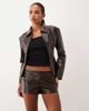 Lioness Lioness Soho woven faux leather mini shorts in chocolate - part of a set-Brown - 2