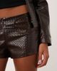 Lioness Lioness Soho woven faux leather mini shorts in chocolate - part of a set-Brown - 4