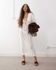 Lioness Lioness soiree plunge neck keyhole detail crochet beach midaxi dress in white - 1