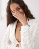 Lioness Lioness soiree plunge neck keyhole detail crochet beach midaxi dress in white - 4