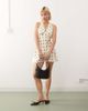Lioness Lioness Stars Align halter neck lace trim open back satin mini dress in cream and black polka dots-Multi - 2