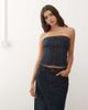 Lioness Lioness Sweetness seam detail bandeau top in indigo wash - part of a set-Blue - 1