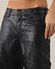 Lioness Lioness Top Model Embossed Faux Leather Baggy Straight Leg Pants in Black, Women's at Urban Outfitters - 3