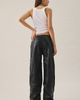 Lioness Lioness Top Model Embossed Faux Leather Baggy Straight Leg Pants in Black, Women's at Urban Outfitters - 4