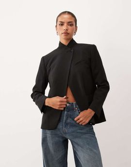 Lioness Lioness Trophy Club asymmetric wrap front blazer in black