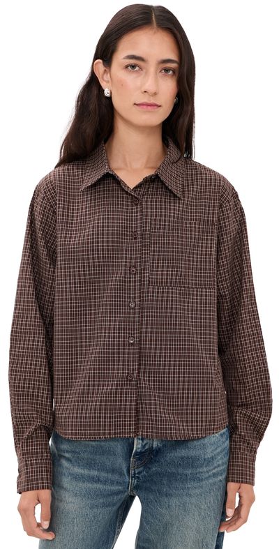 Lioness Lioness Untamed Button Down Shirt Chocolate Plaid