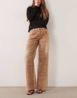 Lioness Lioness Uptown wide leg jeans in deer print-Brown