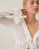 Lioness Lioness Venice Ruffle Tie-Front Long Sleeve Top in Powder white, Women's at Urban Outfitters - 4