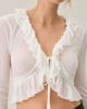 Lioness Lioness Venice Ruffle Tie-Front Long Sleeve Top in Powder white, Women's at Urban Outfitters - 5