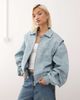 Lioness Lioness Vista Exclusive leather look contrast stitch bomber jacket in baby blue - 1