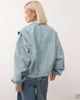 Lioness Lioness Vista Exclusive leather look contrast stitch bomber jacket in baby blue - 3