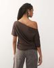 Lioness Lioness Wildlands slinky slash neck off the shoulder top in chocolate-Brown - 2