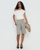 Lioness Sevigney Long Elasticated Shorts Cream Check - 1