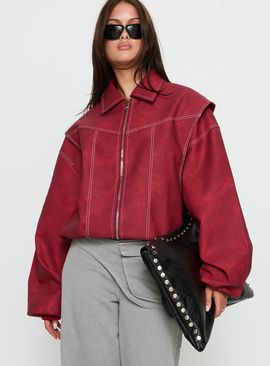Lioness Vista Bomber Jacket Crimson