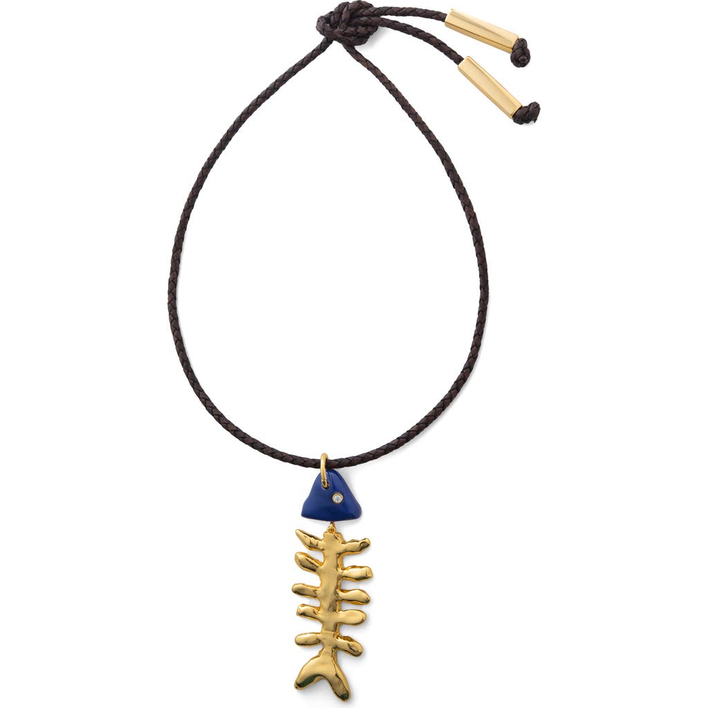 Éliou Éliou Bone Pendant Leather Necklace
