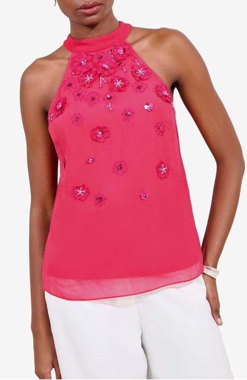 Lipsy Lipsy 3D Floral Appliqué Mock Neck Top