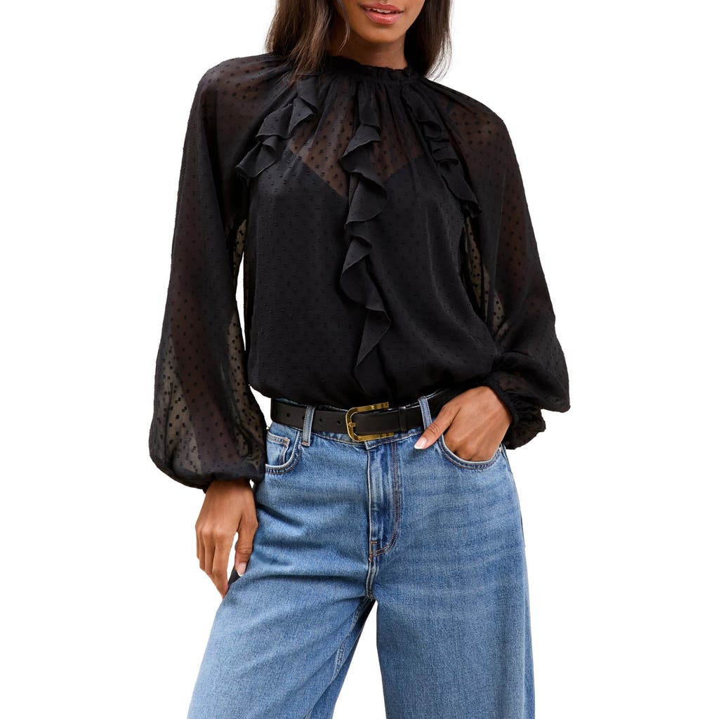 Lipsy Lipsy Dobby Ruffle Top