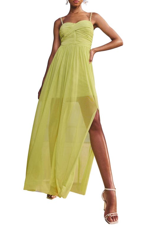 Lipsy Lipsy Embellished Strap Ruched Maxi Dress