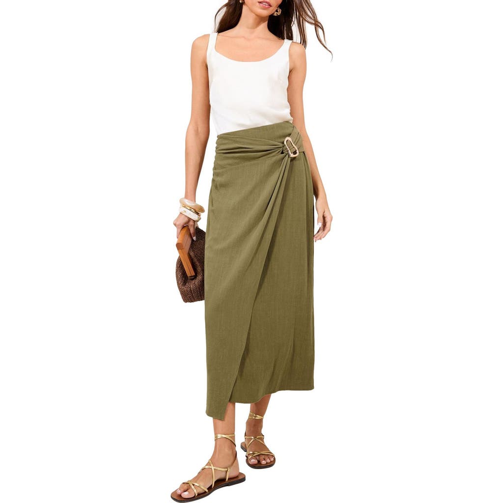 Lipsy Lipsy Faux Wrap Midi Skirt