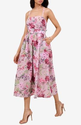 Lipsy Lipsy Floral Belted Midi Sundress