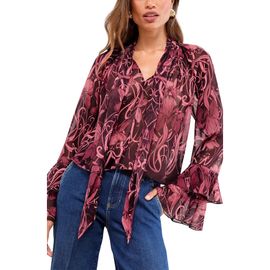 Lipsy Lipsy Floral Tie Neck Top