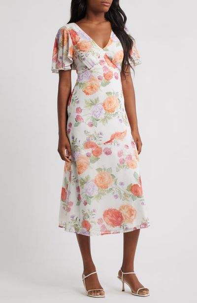 Lipsy Lipsy Flutter Sleeve Maxi Dress