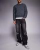Liquor N Poker Liquor N Poker baggy denim rip repair side seam jeans in black-Multi - 1