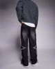 Liquor N Poker Liquor N Poker baggy denim rip repair side seam jeans in black-Multi - 3