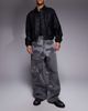 Liquor N Poker Liquor N Poker baggy embellished rhinestone jeans in gray camo-Multi - 1