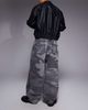Liquor N Poker Liquor N Poker baggy embellished rhinestone jeans in gray camo-Multi - 2