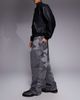 Liquor N Poker Liquor N Poker baggy embellished rhinestone jeans in gray camo-Multi - 3