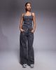 Liquor N Poker Liquor N Poker baggy fit jeans with buckle detail in washed black - part of a set - 1