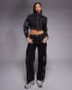 Liquor N Poker Liquor N Poker boxy denim jacket with appliqué detailing in black - part of a set - 2
