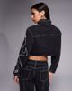 Liquor N Poker Liquor N Poker boxy denim jacket with appliqué detailing in black - part of a set - 3