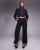 Liquor N Poker Liquor N Poker boxy denim jacket with diamante seam detail in washed black - part of a set - 2