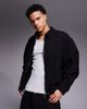 Liquor N Poker Liquor N Poker boxy textured denim harrington jacket in black - part of a set-Blue - 1