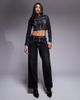 Liquor N Poker Liquor N Poker buckle detail baggy jeans with contrast stitch detail in washed black - 1