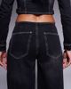 Liquor N Poker Liquor N Poker buckle detail baggy jeans with contrast stitch detail in washed black - 4