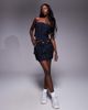 Liquor N Poker Liquor N Poker denim bandeau crop top in dark wash blue - 2