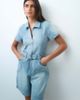 Liquor N Poker Liquor N Poker denim belted embellished romper in blue wash - 1