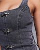 Liquor N Poker Liquor N Poker denim corset with buckle detail in washed black - part of a set - 3