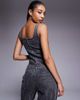 Liquor N Poker Liquor N Poker denim corset with buckle detail in washed black - part of a set - 4